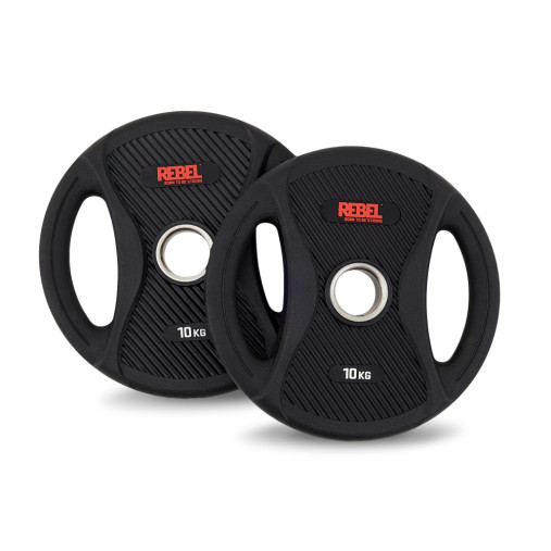 Диск олимпийский обрезиненный с двумя хватами 10 кг REBEL